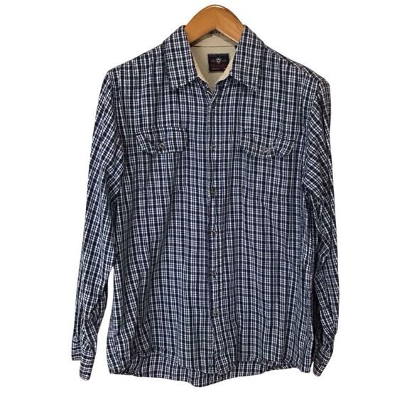 Wrangler Authentic Shirts Navy Blue Shirt Cotton Button Up Shirt M - Picture 1 of 9